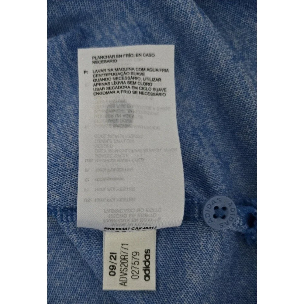 Adidas Golf Polo RN88387 Mens XL Heather Blue Short‎ Sleeve Performance